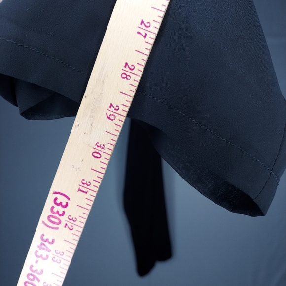 JS Collections Wide Leg Pants 16 Black Sheer Chiffon Lined Zip Side Office Party - Picture 5 of 10